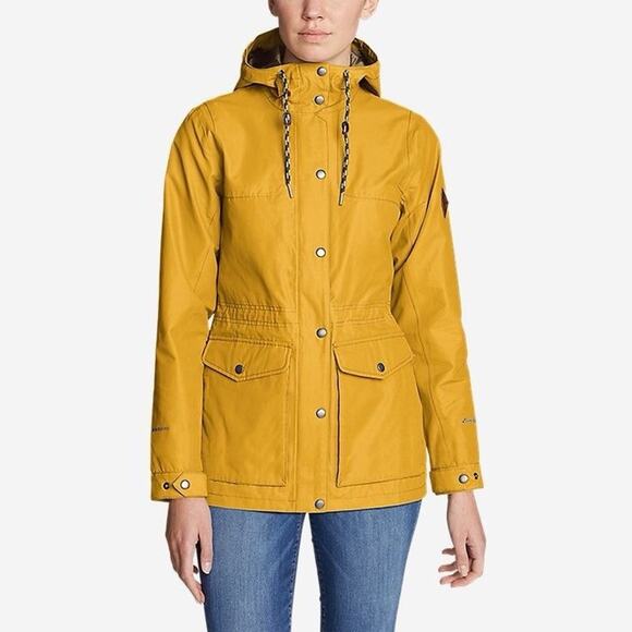 Eddie Bauer Women's Charly Waterproof Rain Jacket Marigold Size XS - Picture 1 of 13
